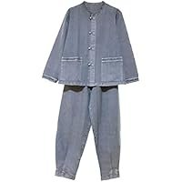 Men and Women 100% Cotton Shirt and Pants Set – Buddhist Zen Meditation Temple Clothing, Yoga Outfit, Loungewear