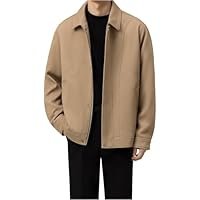 Spring Autumn Casual Lapel Jacket Men, Korean Style Loose Commuter Long Sleeve Daily Coats