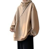 Men Couples Pullover Hoodies Male High Collar Korean Hip Hop Hooded Sweatshirt Coat