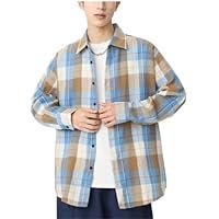 Men Fall Japan Korea Style Outwear Jacket Young Spring Coats Male Plaid Shirts