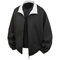 Mens Casual Jacket Spring Fall Korean Turn Down Collar Jackets Trendy Fashion Windbreaker Cardigan Outerwear