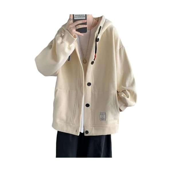 Men Women Preppy Hoodie Jacket Harajuku Oversized Aesthetic Cute Kawaii Light Academia Japanese Korean Fall Winter