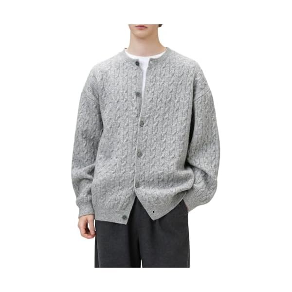 Twisted Cable Knit Sweater Vintage Y2k Aesthetic Chunky Grandpa Button Down Cardigan Fall Winter Fashion Clothes