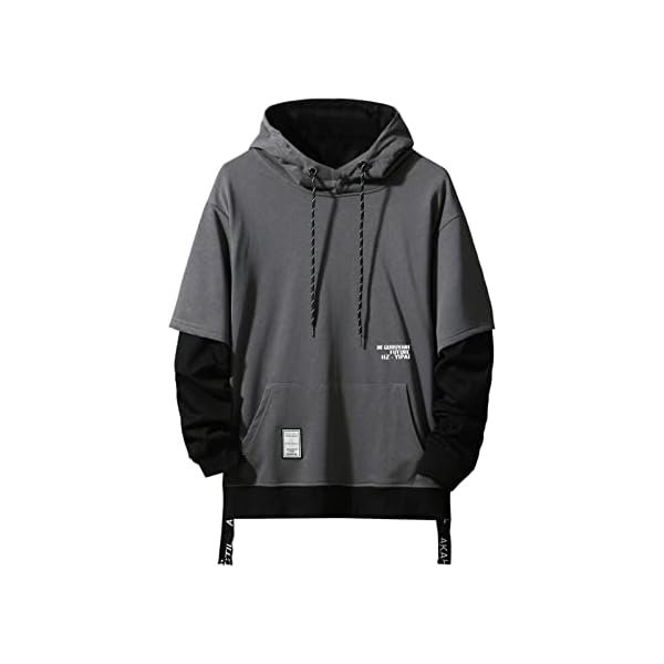 Contrast Color Pullover Hoodie Mens Patchwork Hoodies Men
