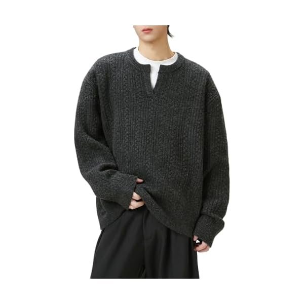 Cable Knit Sweater for Men Women Fall Winter Vintage Aesthetic Grandpa Grunge V-Neck Pullover Tops Y2k Korean Clothes
