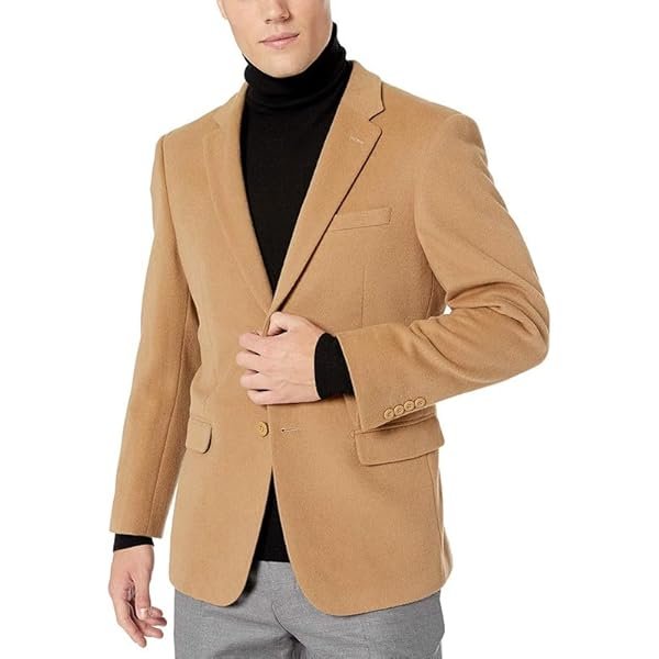 Men's Overcoat Sport Coat - Camel, Size 42